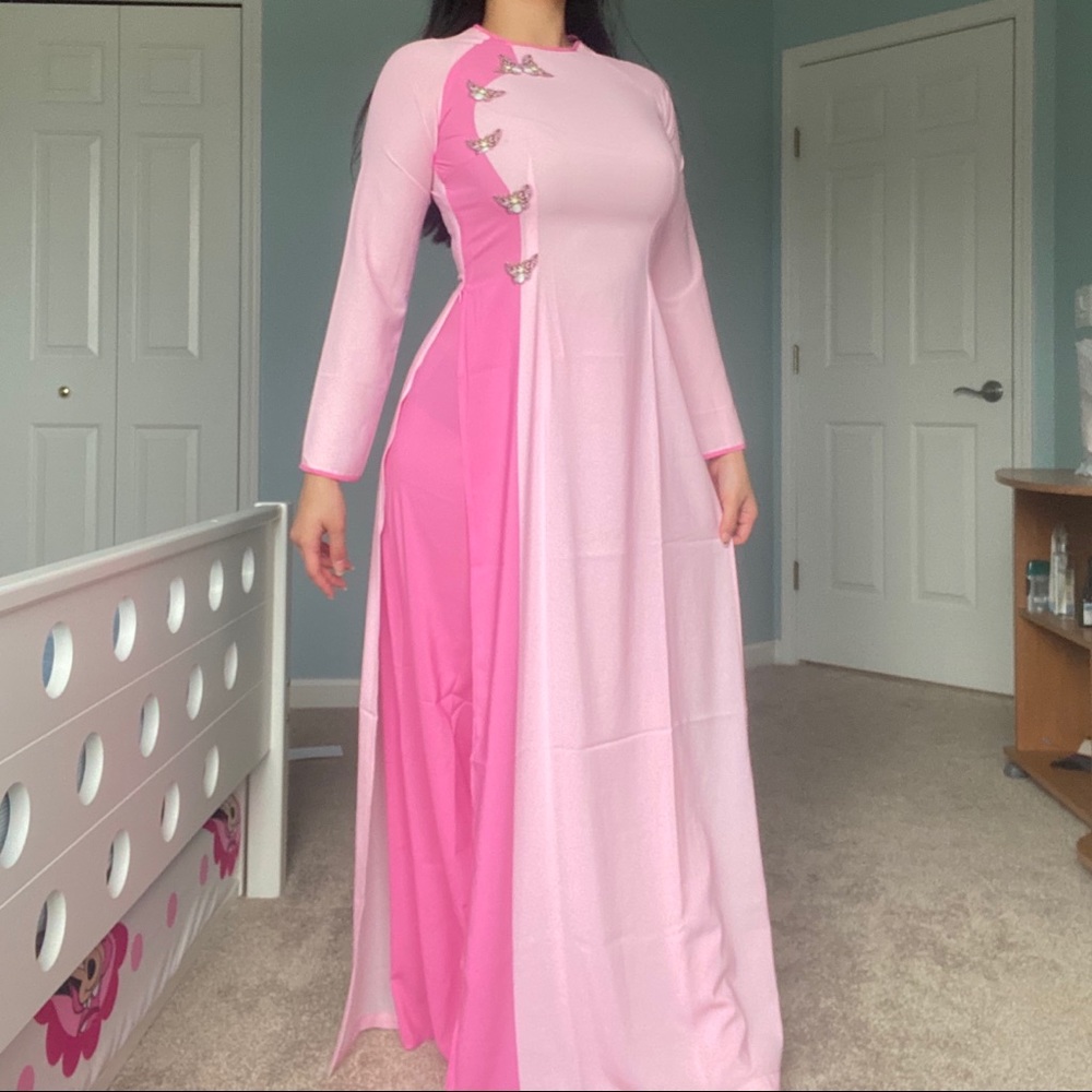 ✨Vietnamese Ao Dai Butterfly Dress Formal Gown